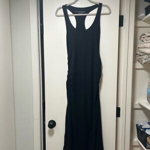 Women’s Black Scrunch Up Maternity Beyond  the Bump Yoga Dress- size medium